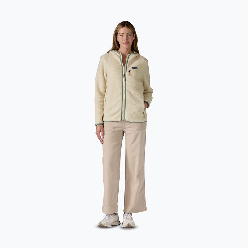 Кофта флісова жіноча Patagonia Retro Pile Hoody natural w/ellwood green 2