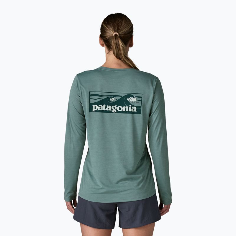 Лонгслів жіночий Patagonia Capilene Cool Daily Shirt - Boardshort Logo blue sage/light blue sage x-dye 3
