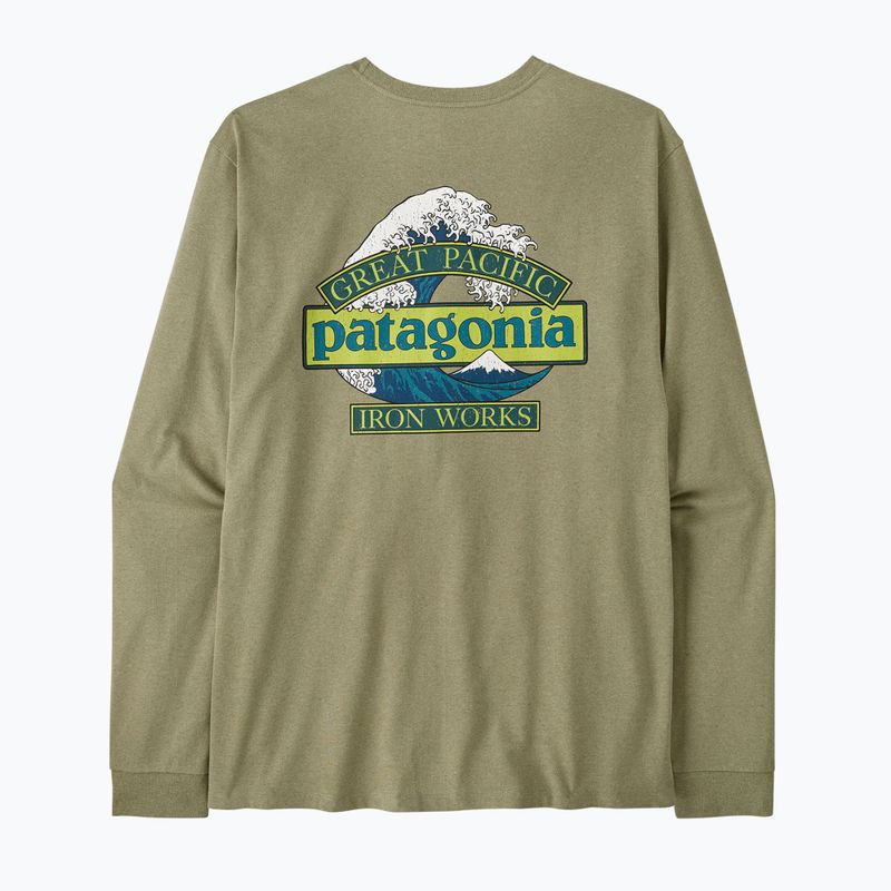 Лонгслів трекінговий чоловічий Patagonia Great Waves Responsibili Tee gumtree green 2