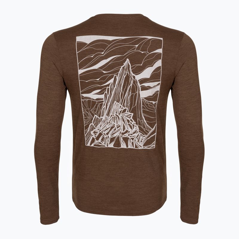 Лонгслів трекінговий чоловічий Patagonia Cap Cool Daily Hut Tripper LS berm brown - light berm brown x-dye 2