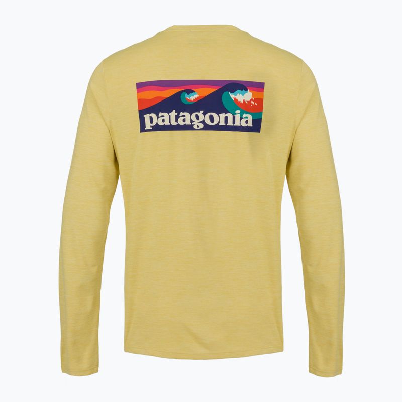 Лонгслів чоловічий Patagonia Cap Cool Daily Boardshort Logo LS limestone yellow - Light Limestone yellow x-dye 2
