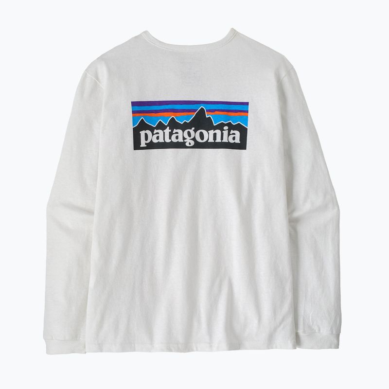Лонгслів жіночий Patagonia P-6 Logo Responsibili-Tee LS fiber white 2