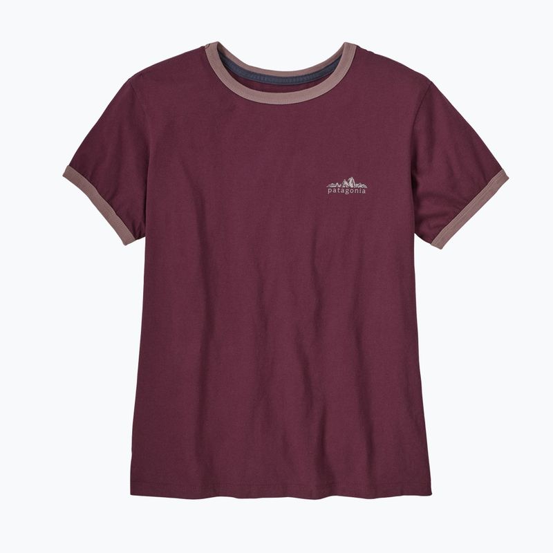 Футболка жіноча Patagonia Fitz Roy Foothills Ringer Tee berry fig