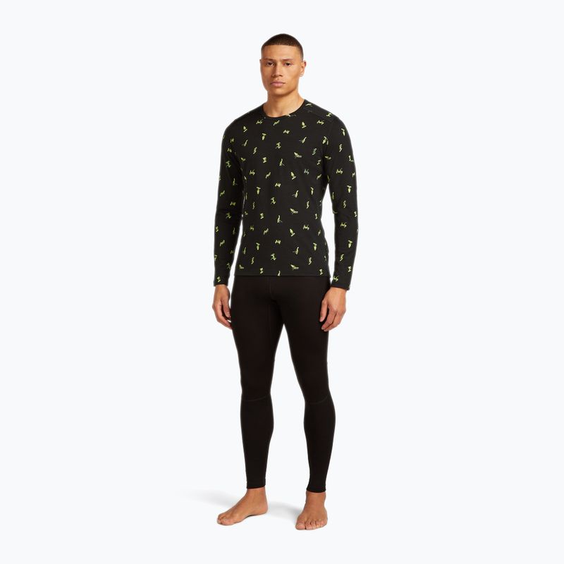 Чоловічий термолонгслів Merino 200 Oasis Crewe Snow Day чорний/перидот/аоп 2