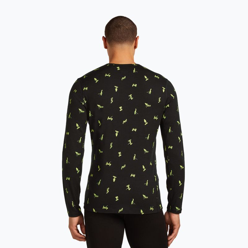 Чоловіча термоактивна кофта icebreaker Merino 200 Oasis Crewe Snow Day black/peridot/aop 3