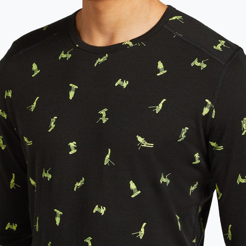 Лонгслів термічний чоловічий icebreaker Merino 200 Oasis Crewe Snow Day black/peridot/aop 6