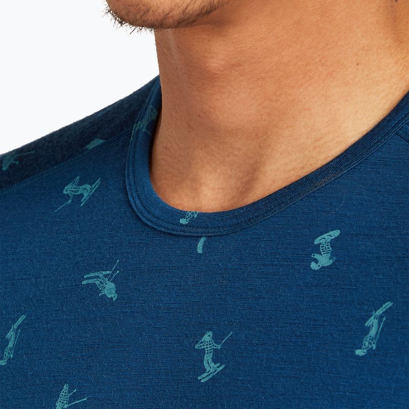 Лонгслів термічний чоловічий icebreaker Merino 200 Oasis Crewe Snow Day atlantis/topaz/aop 6