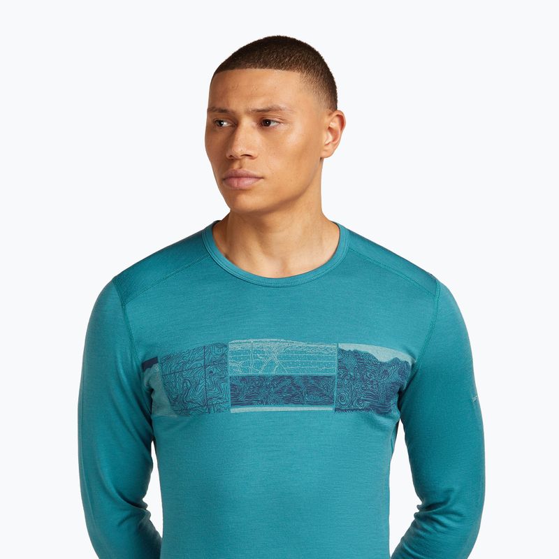 Лонгслів термічний чоловічий icebreaker Merino 200 Oasis Crewe Elevation Line topaz 5