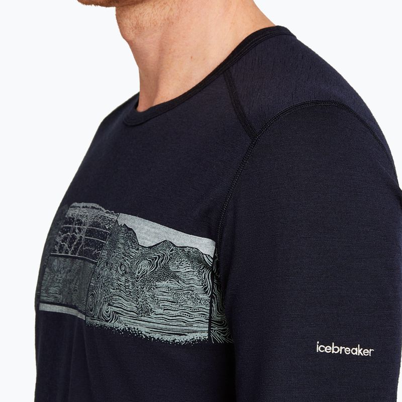 Чоловіча термоактивна кофта icebreaker Merino 200 Oasis Crewe Elevation Line midnight navy 6