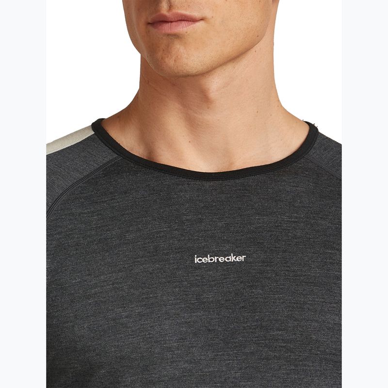 Лонгслів термічний чоловічий Icebreaker Merino 200 Oasis+ LS Crewe 0JI black/jet heather/undyed/cb 5