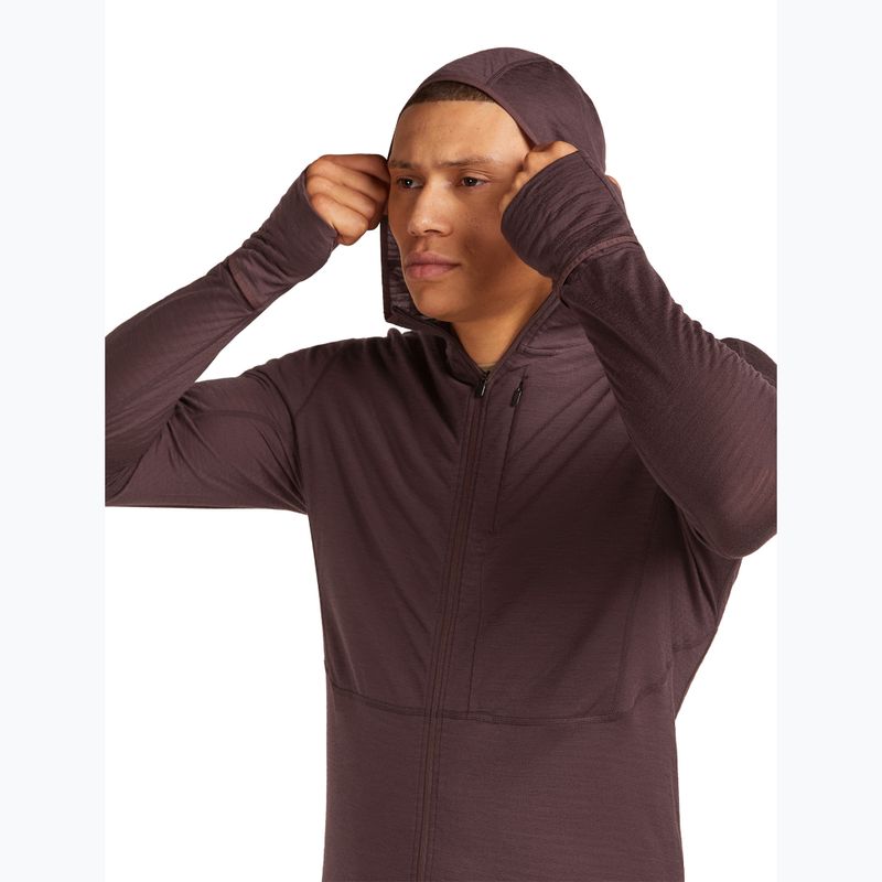 Чоловічий трекінговий світшот Icebreaker Merino 200 RealFleece Descender Zip Hoodie java з капюшоном 5