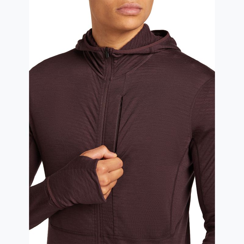 Чоловічий трекінговий світшот Icebreaker Merino 200 RealFleece Descender Zip Hoodie java з капюшоном 7
