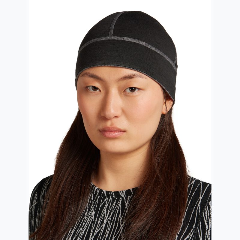 Зимова шапка icebreaker Merino 260 Waffle Reversible Beanie obsidian/black 4