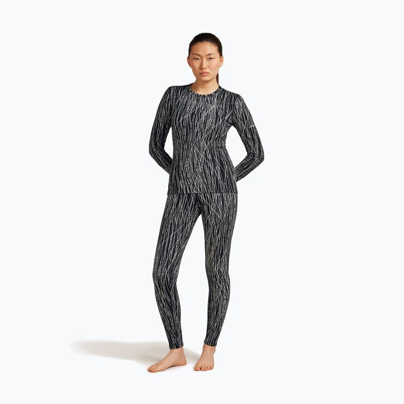 Лонгслів трекінговий жіночий Icebreaker Merino 260 Tech Vertex Crewe Delta Lines AOP black/snow/j 4