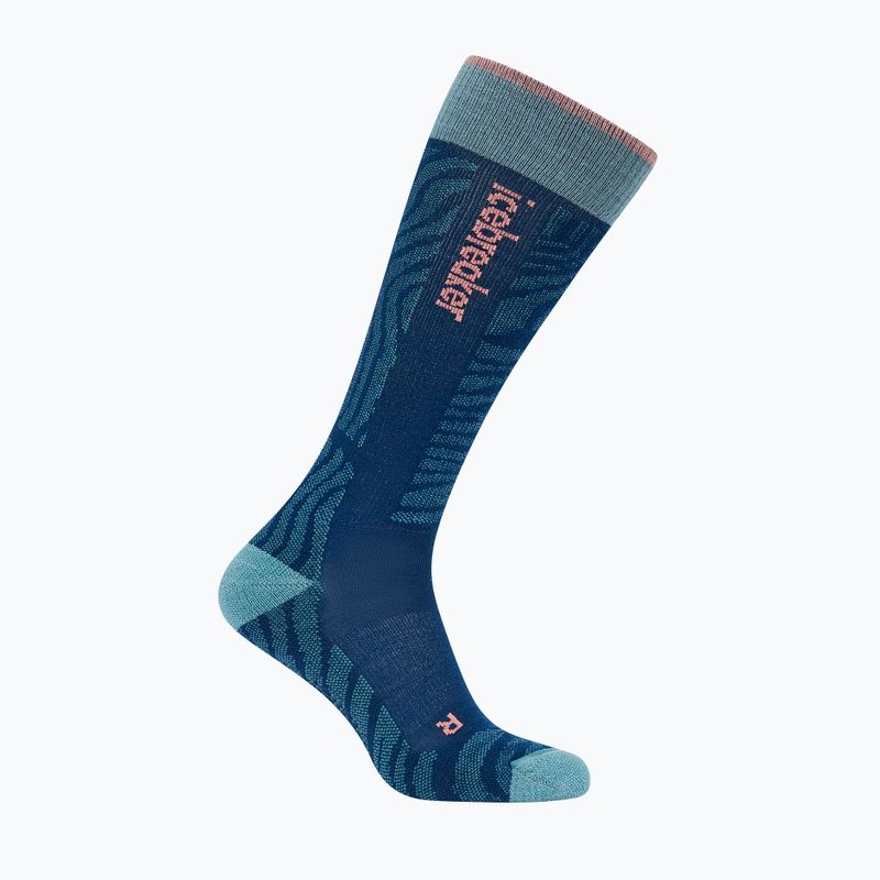 Жіночі лижні шкарпетки Icebreaker Merino Ski+ Light OTC Mountain Contour Atlantis/Hydro/Acid Pink