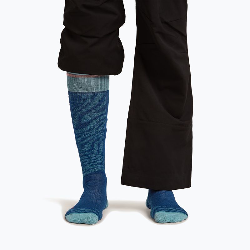 Шкарпетки гірськолижні жіночі Icebreaker Merino Ski+ Light OTC Mountain Contour atlantis/hydro/acid pink 3