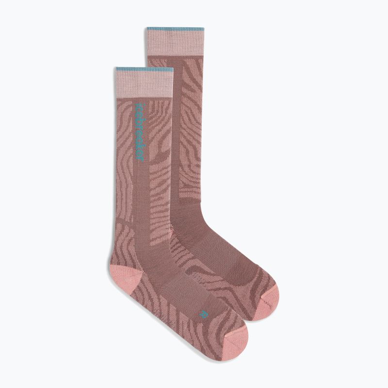 Шкарпетки гірськолижні жіночі Icebreaker Merino Ski+ Light OTC Mountain Contour summit/blush/hydro 2