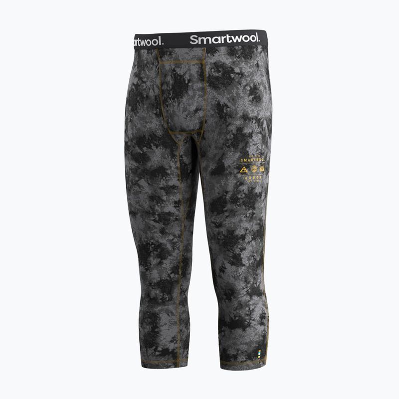 Штани термоактивні чоловічі Smartwool Classic Thermal Merino Base Layer 3/4 Bottom Boxed black tie dye/hny gold 4