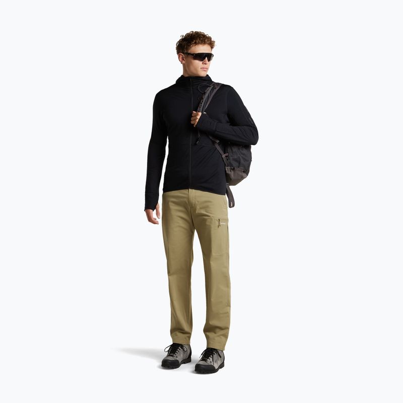 Кофта трекінгова чоловіча Icebreaker Merino 200 Realfleece Descender Half Zip Hoodie black 2