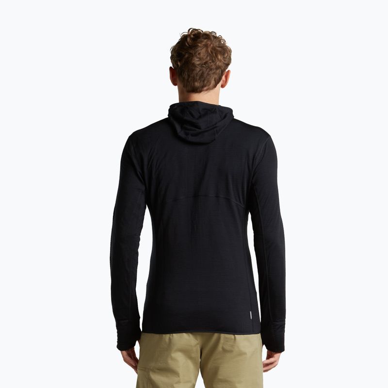 Кофта трекінгова чоловіча Icebreaker Merino 200 Realfleece Descender Half Zip Hoodie black 3