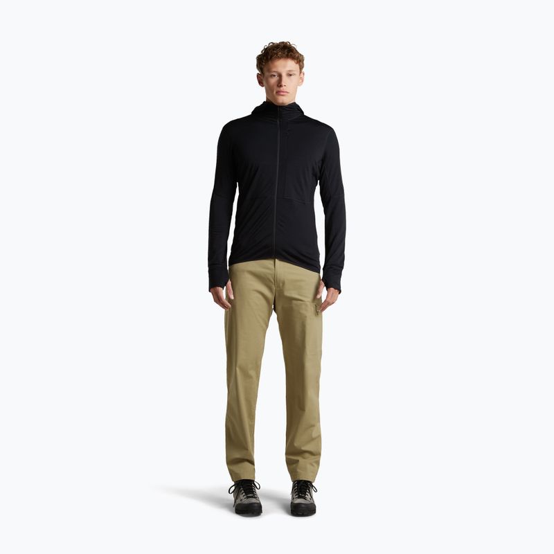 Кофта трекінгова чоловіча Icebreaker Merino 200 Realfleece Descender Half Zip Hoodie black 4