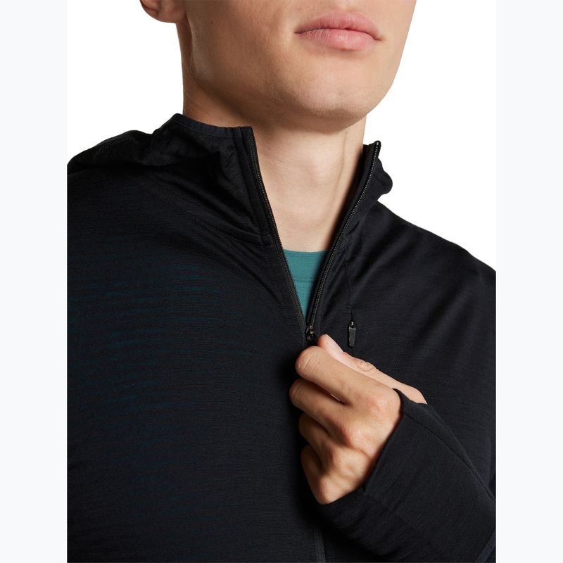 Кофта трекінгова чоловіча Icebreaker Merino 200 Realfleece Descender Half Zip Hoodie black 8