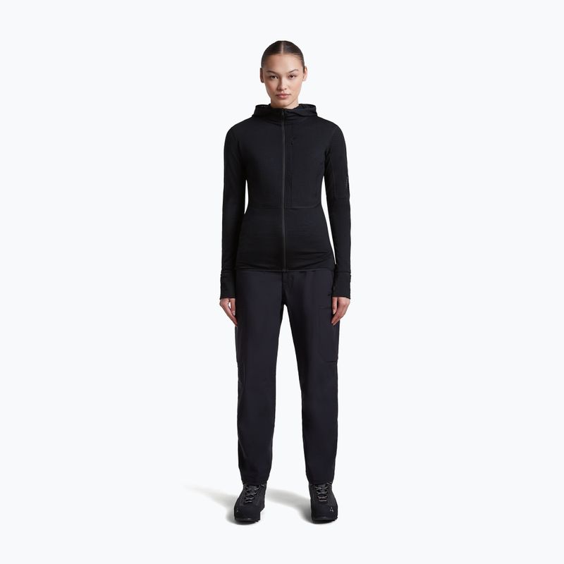 Кофта трекінгова жіноча Icebreaker Merino 200 Realfleece Descender Half Zip Hoodie black 4