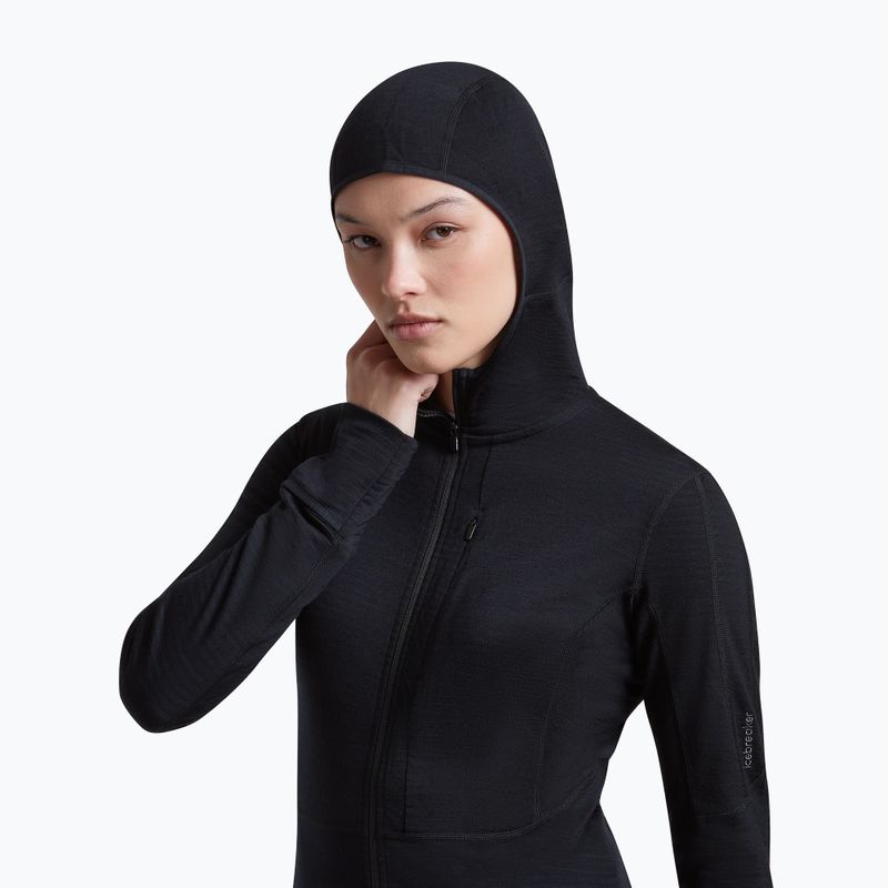 Кофта трекінгова жіноча Icebreaker Merino 200 Realfleece Descender Half Zip Hoodie black 6