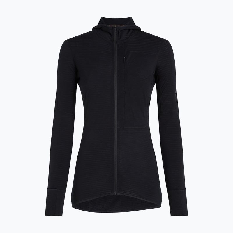 Кофта трекінгова жіноча Icebreaker Merino 200 Realfleece Descender Half Zip Hoodie black 9