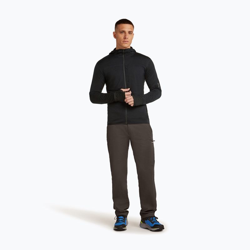 Кофта трекінгова чоловіча Icebreaker Merino 300 Realfleece Descender Zip Hoodie black 2