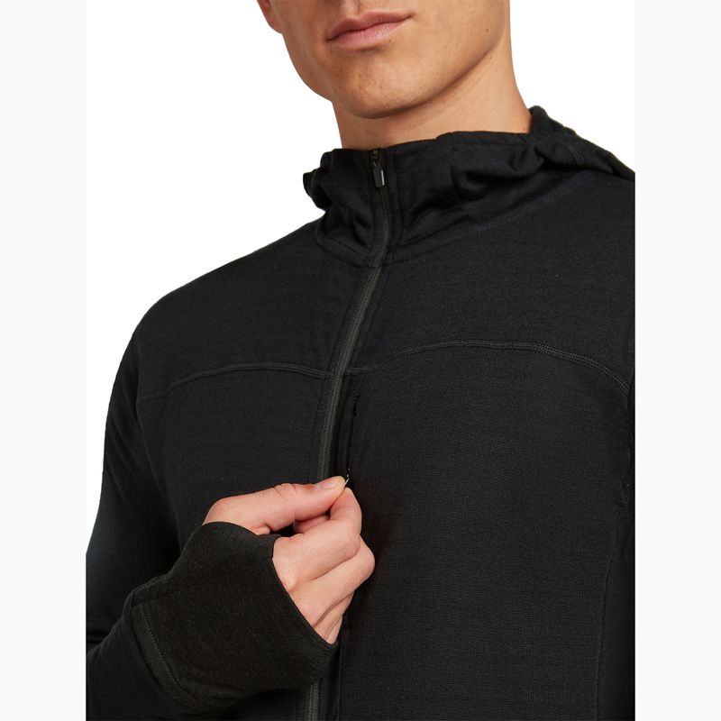 Кофта трекінгова чоловіча Icebreaker Merino 300 Realfleece Descender Zip Hoodie black 5