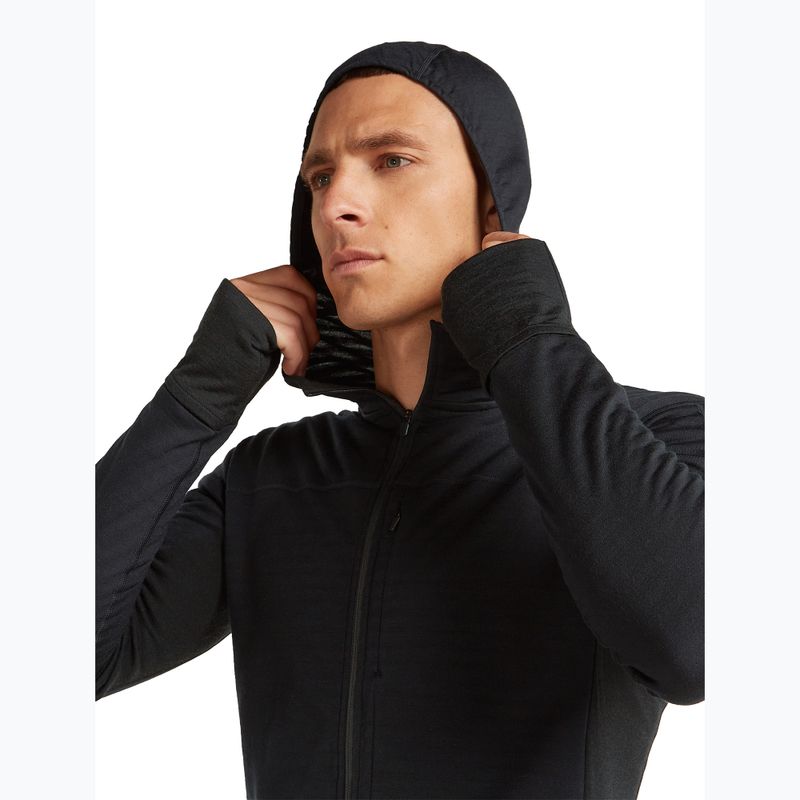 Кофта трекінгова чоловіча Icebreaker Merino 300 Realfleece Descender Zip Hoodie black 6