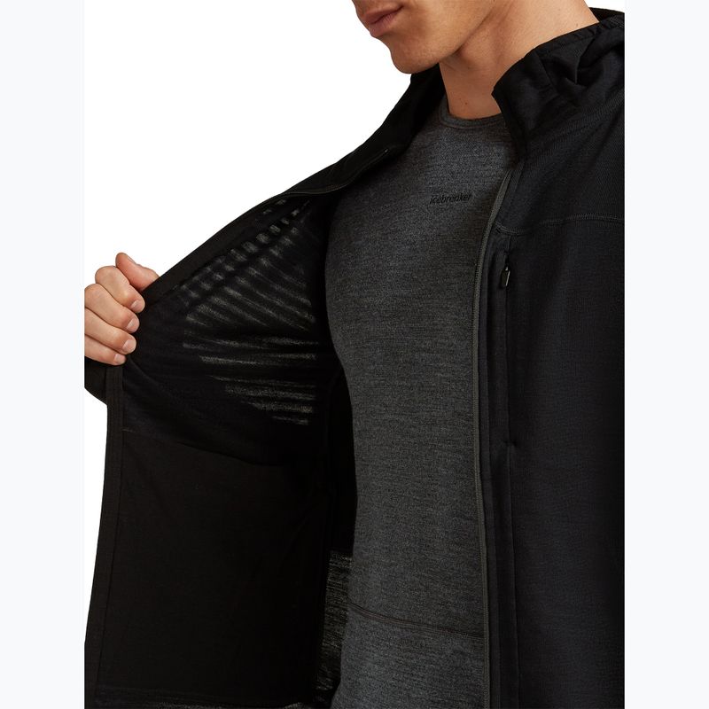 Кофта трекінгова чоловіча Icebreaker Merino 300 Realfleece Descender Zip Hoodie black 7