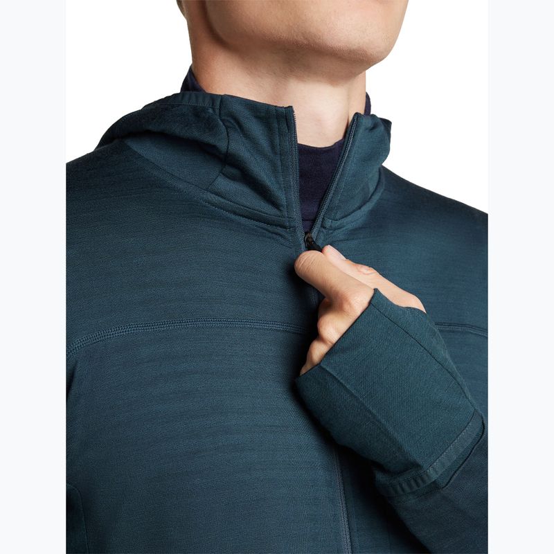 Кофта трекінгова чоловіча Icebreaker Merino 300 Realfleece Descender Zip Hoodie abyss 7