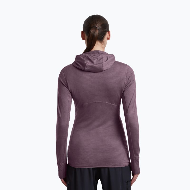 Кофта трекінгова жіноча Icebreaker Merino 200 Realfleece Descender Half Zip Hoodie grey plum 3