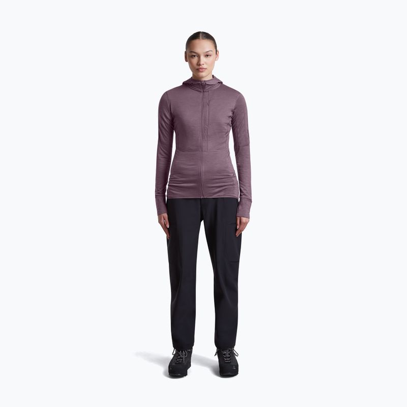 Кофта трекінгова жіноча Icebreaker Merino 200 Realfleece Descender Half Zip Hoodie grey plum 4