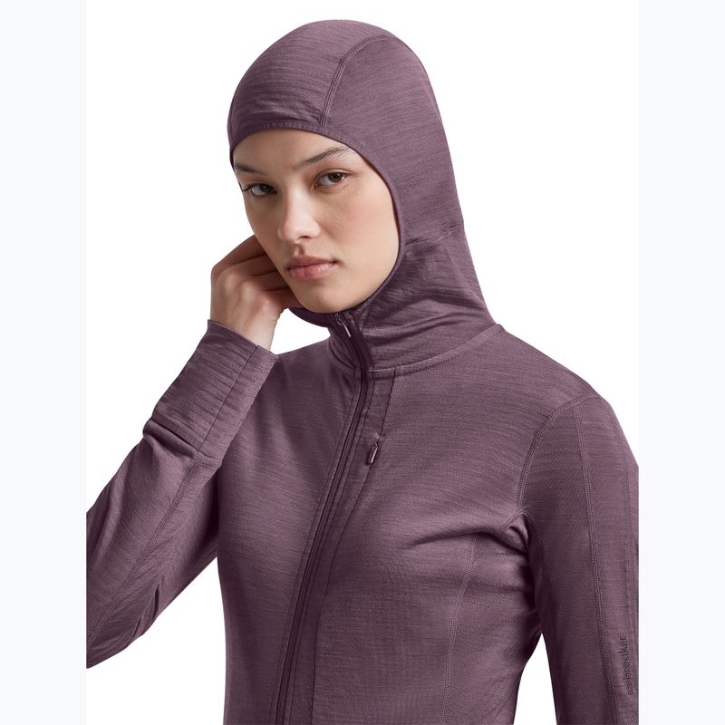 Кофта трекінгова жіноча Icebreaker Merino 200 Realfleece Descender Half Zip Hoodie grey plum 6