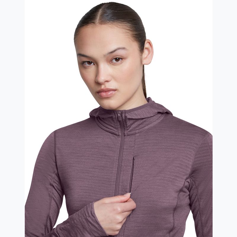 Кофта трекінгова жіноча Icebreaker Merino 200 Realfleece Descender Half Zip Hoodie grey plum 7