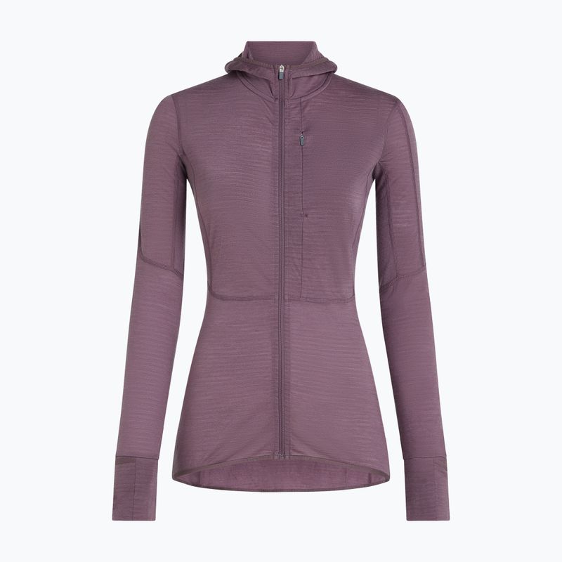 Кофта трекінгова жіноча Icebreaker Merino 200 Realfleece Descender Half Zip Hoodie grey plum 10
