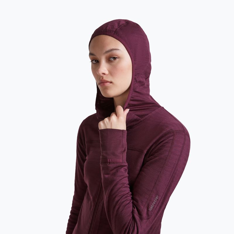 Кофта трекінгова жіноча Icebreaker Merino 300 Realfleece Descender Zip Hoodie dark berry 5
