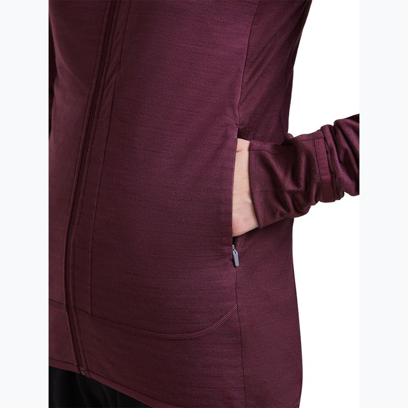 Кофта трекінгова жіноча Icebreaker Merino 300 Realfleece Descender Zip Hoodie dark berry 10