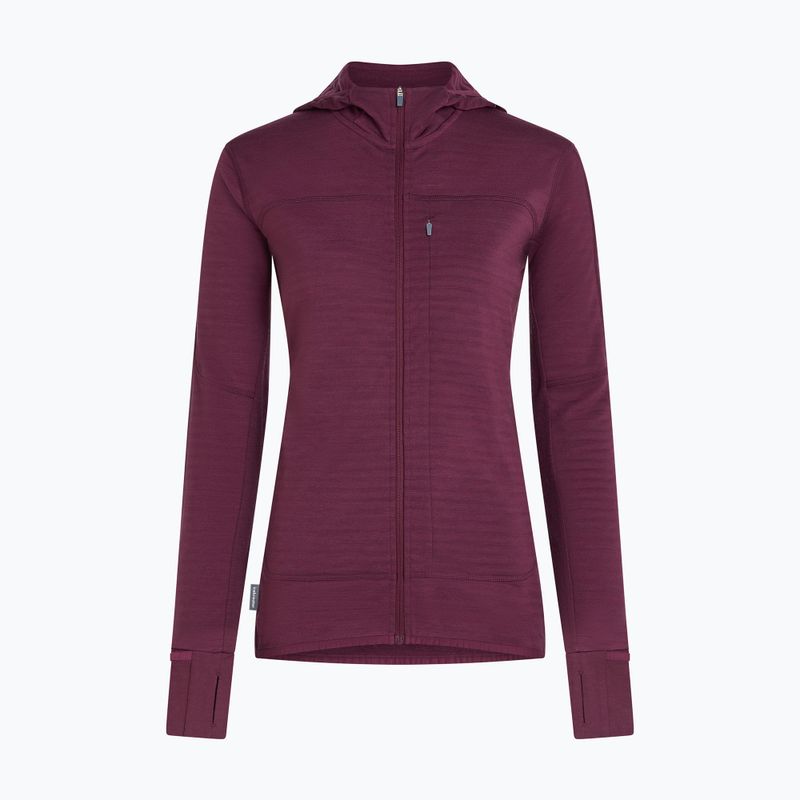 Кофта трекінгова жіноча Icebreaker Merino 300 Realfleece Descender Zip Hoodie dark berry 11