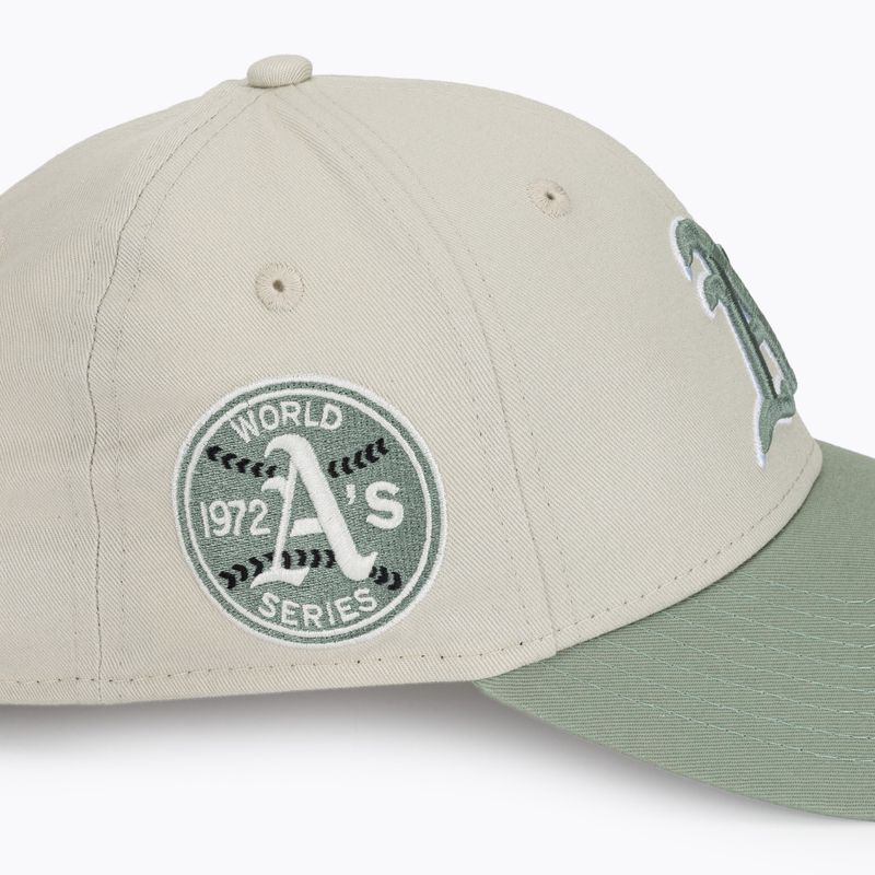 Бейсболка New Era WS Patch 9Forty Oakland Athletics світло-бежева 5