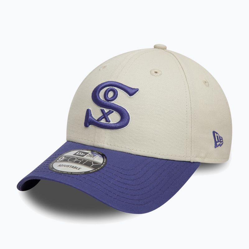 Бейсболка New Era WS Patch 9Forty Chicago White Sox світло-бежева 2