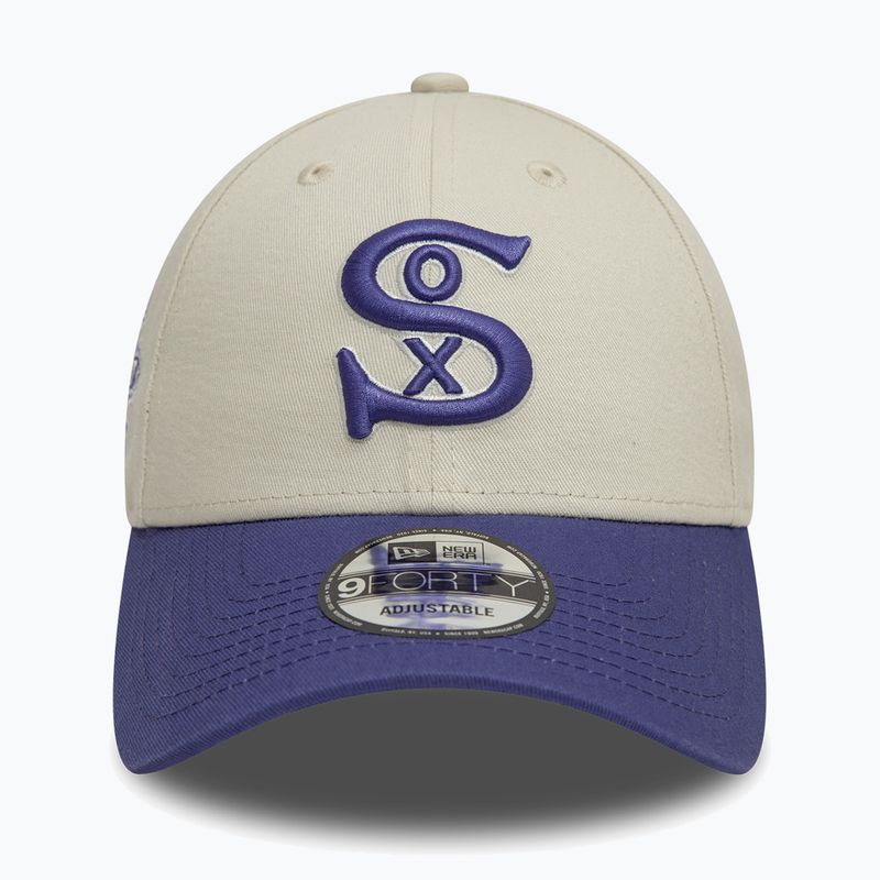 Бейсболка New Era WS Patch 9Forty Chicago White Sox світло-бежева 3