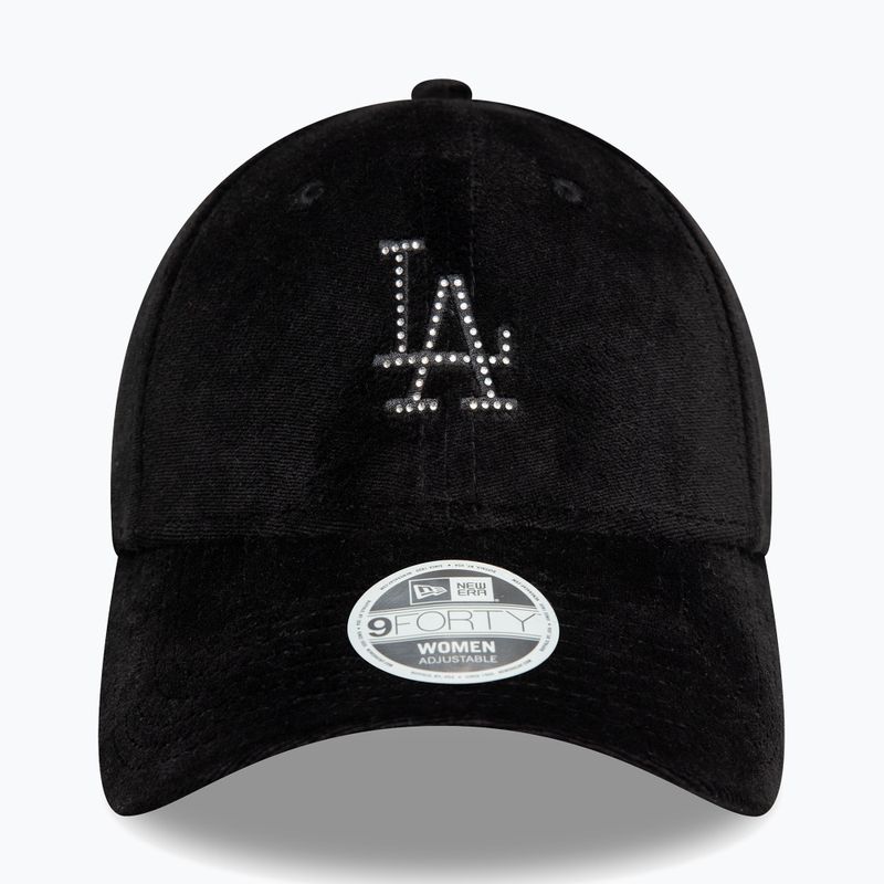 Бейсболка New Era Diamante Velour 9Forty Los Angeles Dodgers чорна 2