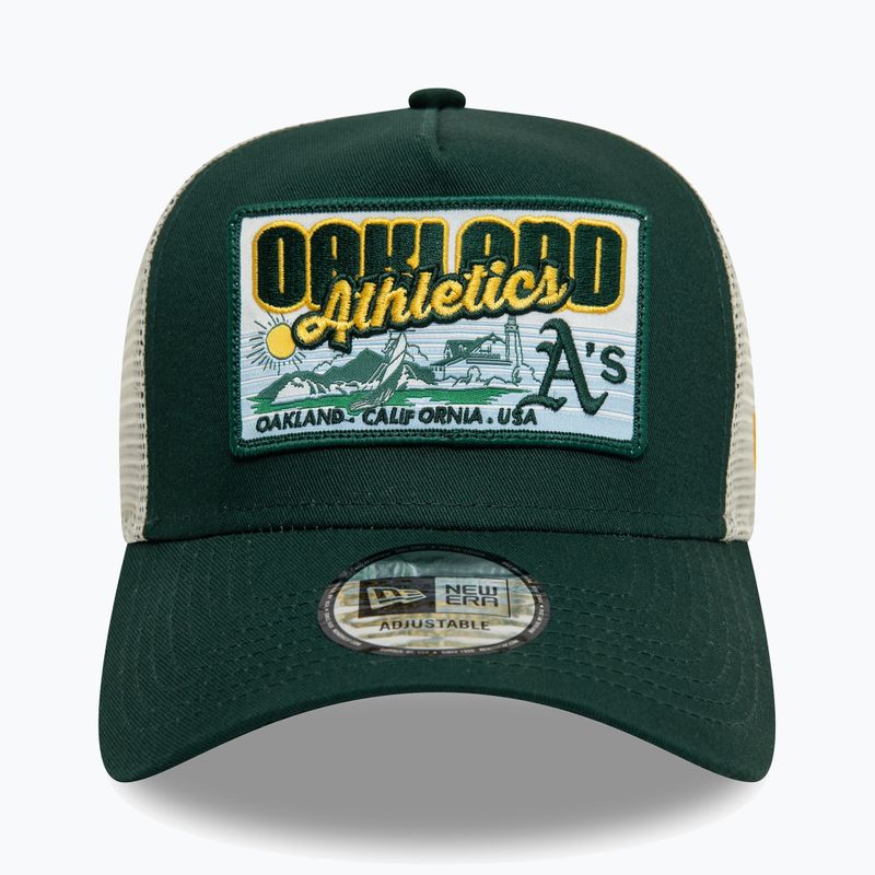 Бейсболка New Era MLB Patch Trucker Oakland Athletics темно-зелена 2