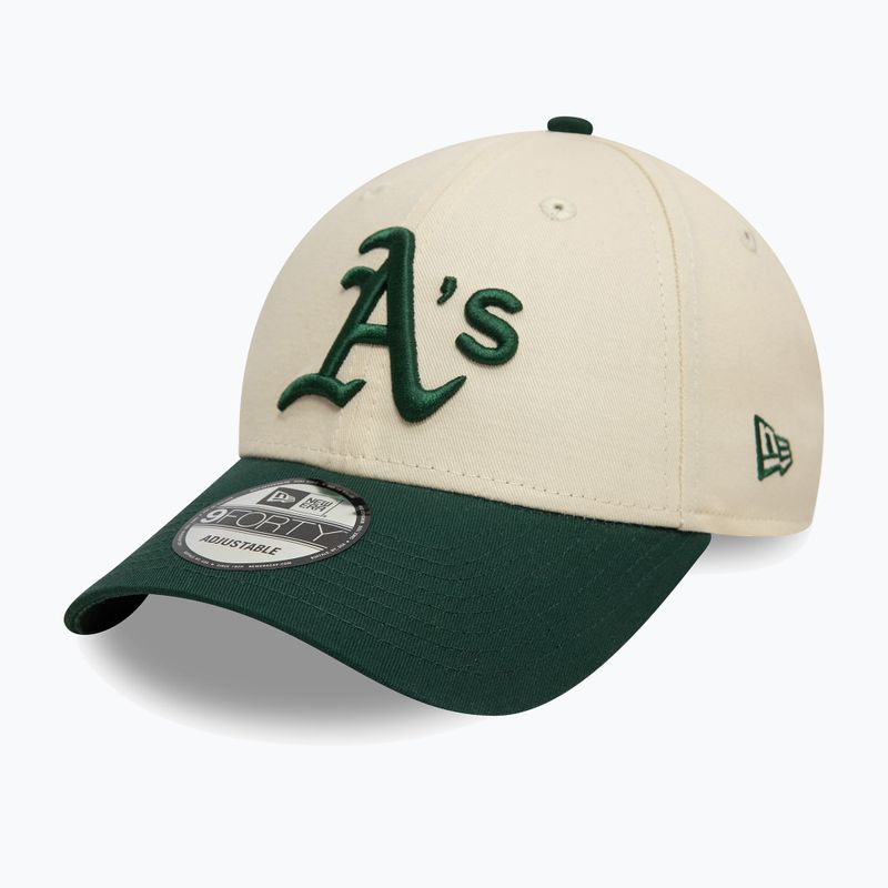 Бейсболка New Era Colourblock 9Forty Oakland Athletics світло-бежева 2