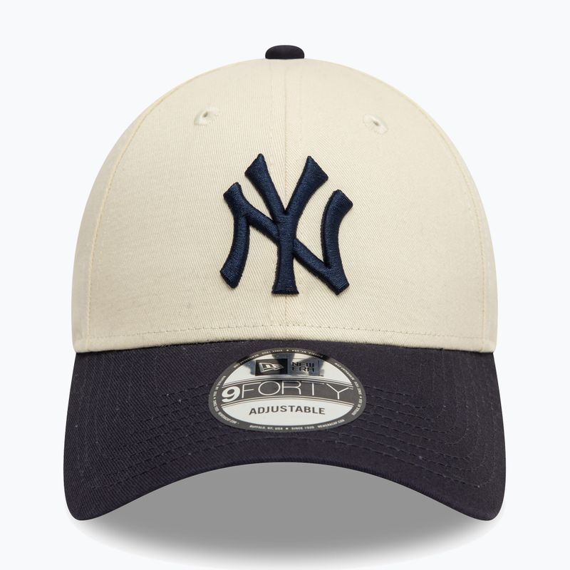 Бейсболка New Era Colourblock 9Forty New York Yankees світло-бежева 3
