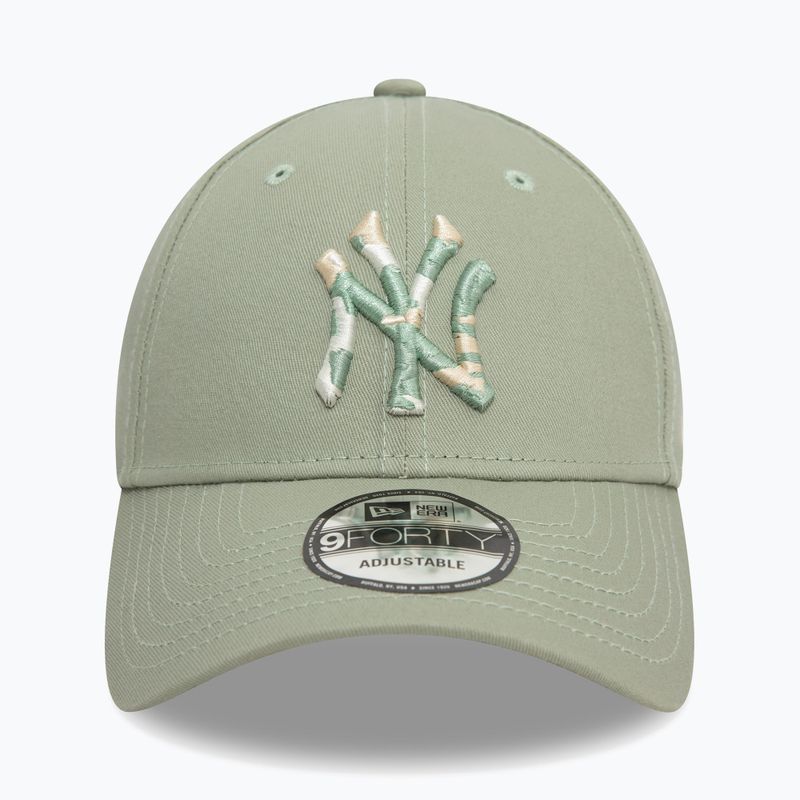 Бейсболка New Era Camo Infill 9Forty New York Yankees зелена пастельна 2